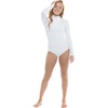 image:imageBody Glove Womens Long Sleeve Paddle One Piece Swimsuit with UPF 50White Laser Cut