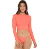 image:imageBody Glove Womens Let It Be Long Sleeve Crop Top Rashguard with UPF 50Sunkissed Ibiza Rib