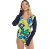 image:imageBody Glove Womens Long Sleeve Paddle One Piece Swimsuit with UPF 50Manoa Falls Leaf Print
