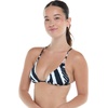 image:imageBody Glove Womens Ashlyn Triangle Slider Bikini Top  Clean Finish Beaded Loop Detail 2Way Tie BackGlow Zebra Print