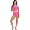 image:imageBody Glove Womens Stand Up Zip Front Paddle One Piece Swimsuit with UPF 50Bubble Gum Colorblock