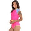 image:imageBody Glove Womens Stand Up Zip Front Paddle One Piece Swimsuit with UPF 50Bubble Gum Colorblock