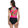 image:imageBody Glove Womens Stand Up Zip Front Paddle One Piece Swimsuit with UPF 50Canopy Tropical Brights