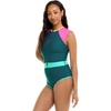 image:imageBody Glove Womens Stand Up Zip Front Paddle One Piece Swimsuit with UPF 50Kingfisher Colorblock