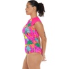 image:imageBody Glove Womens Stand Up Zip Front Paddle One Piece Swimsuit with UPF 50Tulum Tropic
