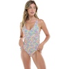 image:imageBody Glove Womens Missy Onepiece Swimsuit  VNeck Side Shirring Medium CoverageEstella Floral