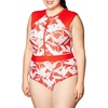 image:imageBody Glove Womens Stand Up Zip Front Paddle One Piece Swimsuit with UPF 50Tropik Vibe Floral