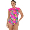 image:imageBody Glove Womens Stand Up Zip Front Paddle One Piece Swimsuit with UPF 50Tulum Tropic