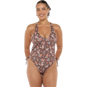 image:imageBody Glove Womens Missy Onepiece Swimsuit  VNeck Side Shirring Medium CoverageBelle Floral