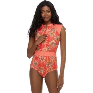 image:imageBody Glove Womens Stand Up Zip Front Paddle One Piece Swimsuit with UPF 50Balata Garden Coral