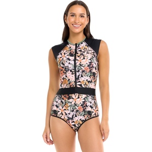 image:imageBody Glove Womens Stand Up Zip Front Paddle One Piece Swimsuit with UPF 50Matira Floral