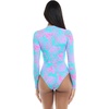image:imageBody Glove Womens Sloane Onepiece Swimsuit  Contour Shelf Bra Raglan Long Sleeves Zip Front UPF 50 Medium CoverageAzores Blue Leaf Print