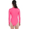 image:imageBody Glove Womens Sloane Onepiece Swimsuit  Contour Shelf Bra Raglan Long Sleeves Zip Front UPF 50 Medium CoverageBubble Gum