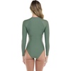 image:imageBody Glove Womens Sloane Onepiece Swimsuit  Contour Shelf Bra Raglan Long Sleeves Zip Front UPF 50 Medium CoverageCactus