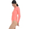 image:imageBody Glove Womens Sloane Onepiece Swimsuit  Contour Shelf Bra Raglan Long Sleeves Zip Front UPF 50 Medium CoverageCoral