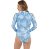 image:imageBody Glove Womens Sloane Onepiece Swimsuit  Contour Shelf Bra Raglan Long Sleeves Zip Front UPF 50 Medium CoverageDenim Palm