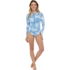 image:imageBody Glove Womens Sloane Onepiece Swimsuit  Contour Shelf Bra Raglan Long Sleeves Zip Front UPF 50 Medium CoverageDenim Palm