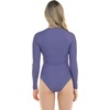image:imageBody Glove Womens Sloane Onepiece Swimsuit  Contour Shelf Bra Raglan Long Sleeves Zip Front UPF 50 Medium CoverageIris Blue