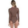image:imageBody Glove Womens Sloane Onepiece Swimsuit  Contour Shelf Bra Raglan Long Sleeves Zip Front UPF 50 Medium CoverageLatte
