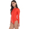 image:imageBody Glove Womens Sloane Onepiece Swimsuit  Contour Shelf Bra Raglan Long Sleeves Zip Front UPF 50 Medium CoveragePoppy Red