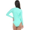 image:imageBody Glove Womens Sloane Onepiece Swimsuit  Contour Shelf Bra Raglan Long Sleeves Zip Front UPF 50 Medium CoverageSea Mist
