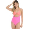 image:imageBody Glove Womens Eleonore Onepiece Tank Swimsuit  VWire Front Shelf Bra Removable Soft CupsNeon Color Block