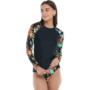 image:imageBody Glove Womens Sleek Long Sleeve Rashguard with UPF 50Hamoa Black Floral