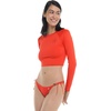 image:imageBody Glove Womens Let It Be Long Sleeve Crop Top Rashguard with UPF 50Poppy Red