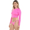 image:imageBody Glove Womens Let It Be Long Sleeve Crop Top Rashguard with UPF 50Sugar Plum