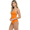 image:imageBody Glove Womens Maddie VNeck Onepiece Swimsuit with CutOut and Ring DetailComo Textured Orange