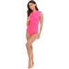 image:imageBody Glove Womens Manny Zip Front CapSleeve One Piece Swimsuit with UPF 50Bubble Gum