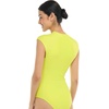 image:imageBody Glove Womens Manny Zip Front CapSleeve One Piece Swimsuit with UPF 50Key Lime