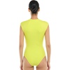 image:imageBody Glove Womens Manny Zip Front CapSleeve One Piece Swimsuit with UPF 50Key Lime