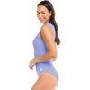 image:imageBody Glove Womens Manny Zip Front CapSleeve One Piece Swimsuit with UPF 50Periwinkle