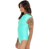 image:imageBody Glove Womens Manny Zip Front CapSleeve One Piece Swimsuit with UPF 50Sea Mist