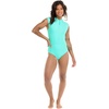 image:imageBody Glove Womens Manny Zip Front CapSleeve One Piece Swimsuit with UPF 50Sea Mist