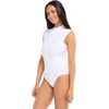 image:imageBody Glove Womens Manny Zip Front CapSleeve One Piece Swimsuit with UPF 50Snow White