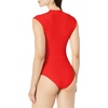 image:imageBody Glove Womens Manny Zip Front CapSleeve One Piece Swimsuit with UPF 50True