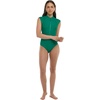 image:imageBody Glove Womens Manny Zip Front CapSleeve One Piece Swimsuit with UPF 50Viridian Green