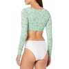 image:imageBody Glove Womens Mika Long Sleeve Crop Bikini Top Swimsuit with Keyhole FrontSalt Cay Mint