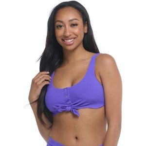 image:imageBody Glove Womens Kate Crop Bikini Top Swimsuit with Front TieClearwater Ibiza Rib