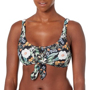 image:imageBody Glove Womens Kate Crop Bikini Top Swimsuit with Front TieInflorescence Floral