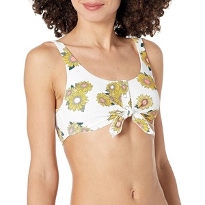 image:imageBody Glove Womens Kate Crop Bikini Top Swimsuit with Front TiePlayful Floral