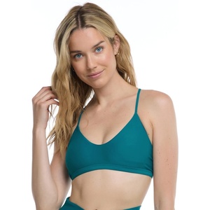 image:imageBody Glove Womens Standard Smoothies Ruth Solid Fixed Triangle Bikini Top with Adjustable Tie Back Detail BlackKingfisher