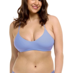 image:imageBody Glove Womens Standard Smoothies Ruth Solid Fixed Triangle Bikini Top with Adjustable Tie Back Detail BlackPeriwinkle