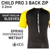 image:imageBody Glove Childs Back Zip Pro 3 Spring Suit Kids Suit Girls Swim Wear Shorty Sleeve Neoprene Open Water Thermal ShortyYELLOWBLACK