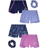 image:imageBody Glove Girls Athletic Shorts  4 Pack Gym Dolphin Shorts Running Volleyball Short for Girls  Size Up for Better FitNavy HeartsPink Purple
