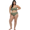 image:imageBody Glove Retro Plus Size High Waist Bikini Bottom Swimsuit Available in Sizes 1X2X3X Cactus