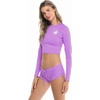 image:imageBody Glove Womens Let It Be Long Sleeve Crop Top Rashguard with UPF 50Akebi