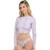 image:imageBody Glove Womens Let It Be Long Sleeve Crop Top Rashguard with UPF 50Daydream Reversible Floral